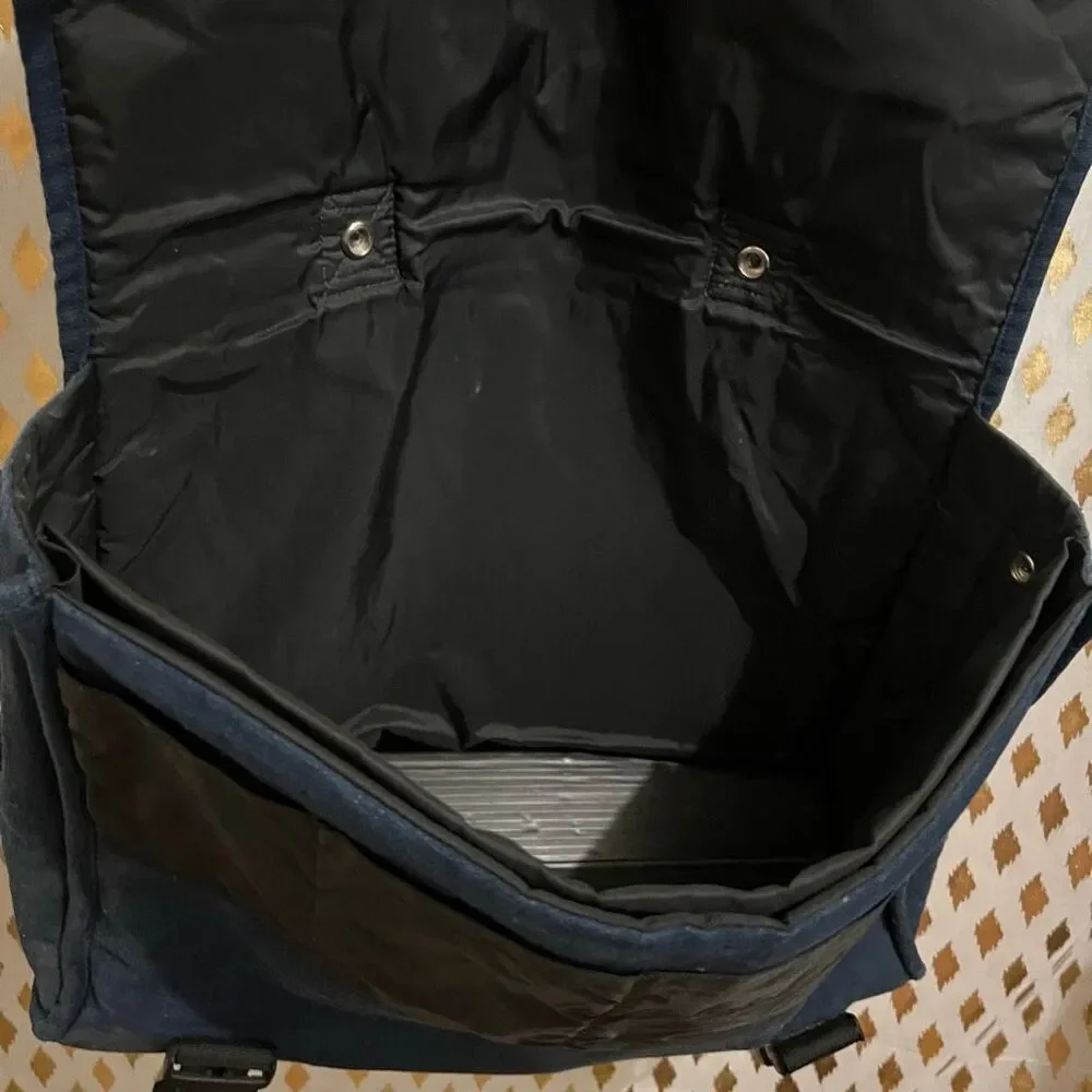 Vintage book bag denim with buckles